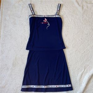 Tommy Hilfiger Sports Blue Skirt Matching Set Embroidered Sundress